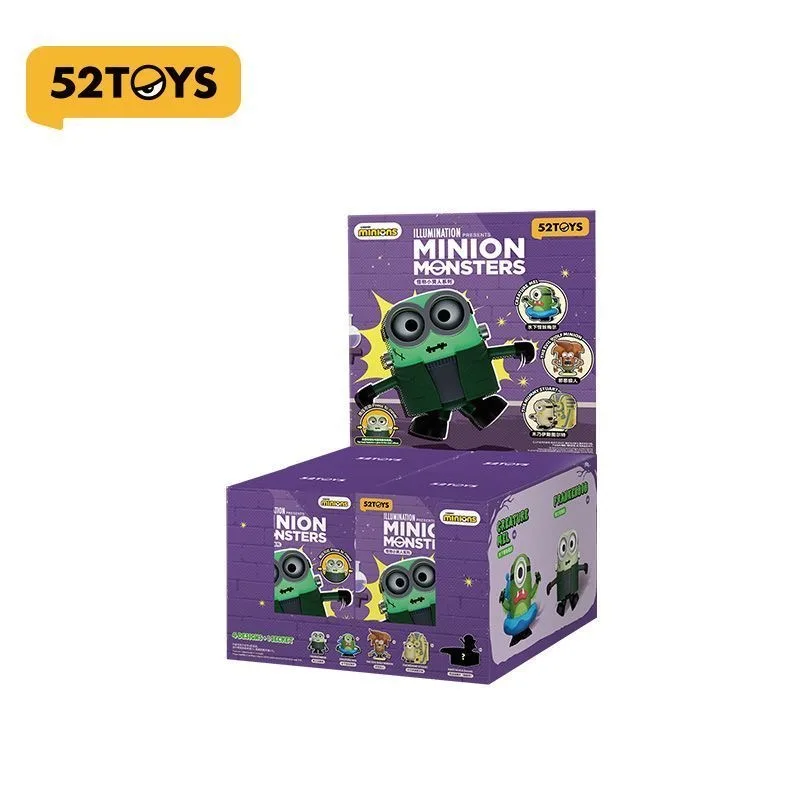 HOT 52Toys Minion Monsters Blind Box Opwindbare Beweegbare Figuur Dave Acula Universele Verlichting Film Periferie Ornament