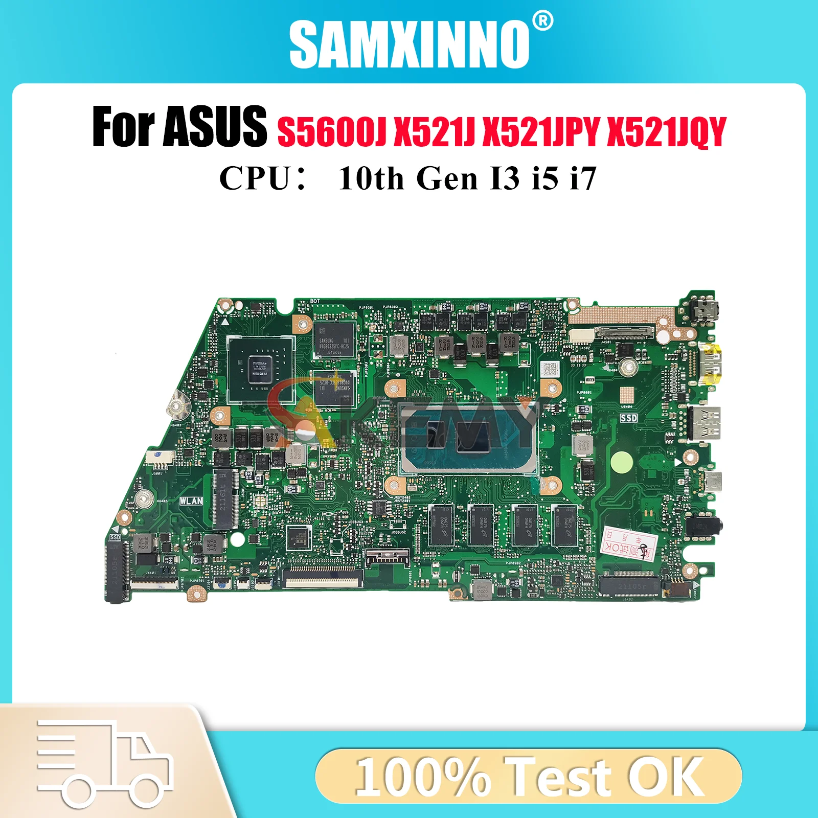 

X521JQ Материнская плата для ноутбука ASUS X521JAY X421J X521JPY X521JQY S5600J X521JFY Материнская плата 10-го поколения I3 i5 i7 100% тест OK stk