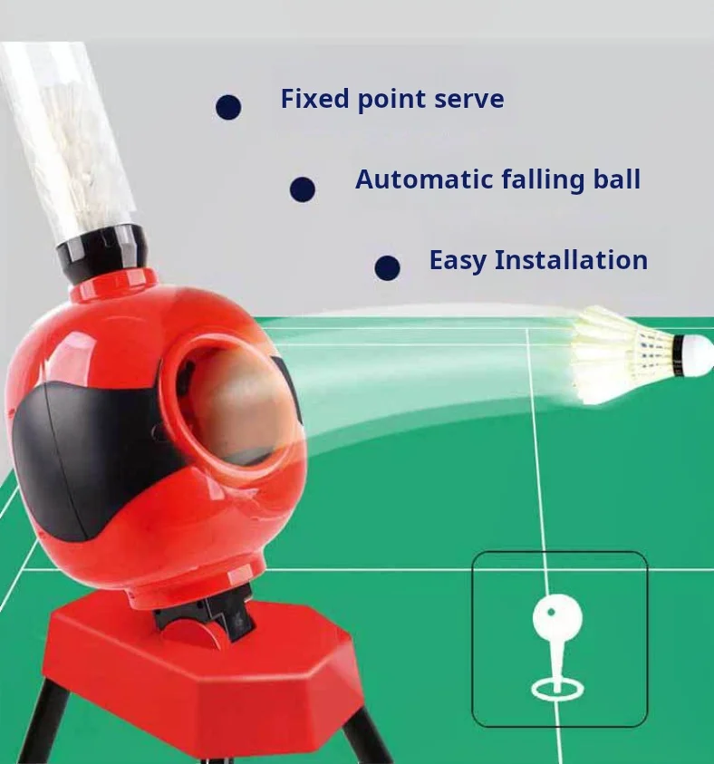 آلة كرة الريشة روبوت محمول أوتوماتيكي لمدرب السجال للبالغين والأطفال المبتدئين جهاز تدريب ممارسة الرمي #4
