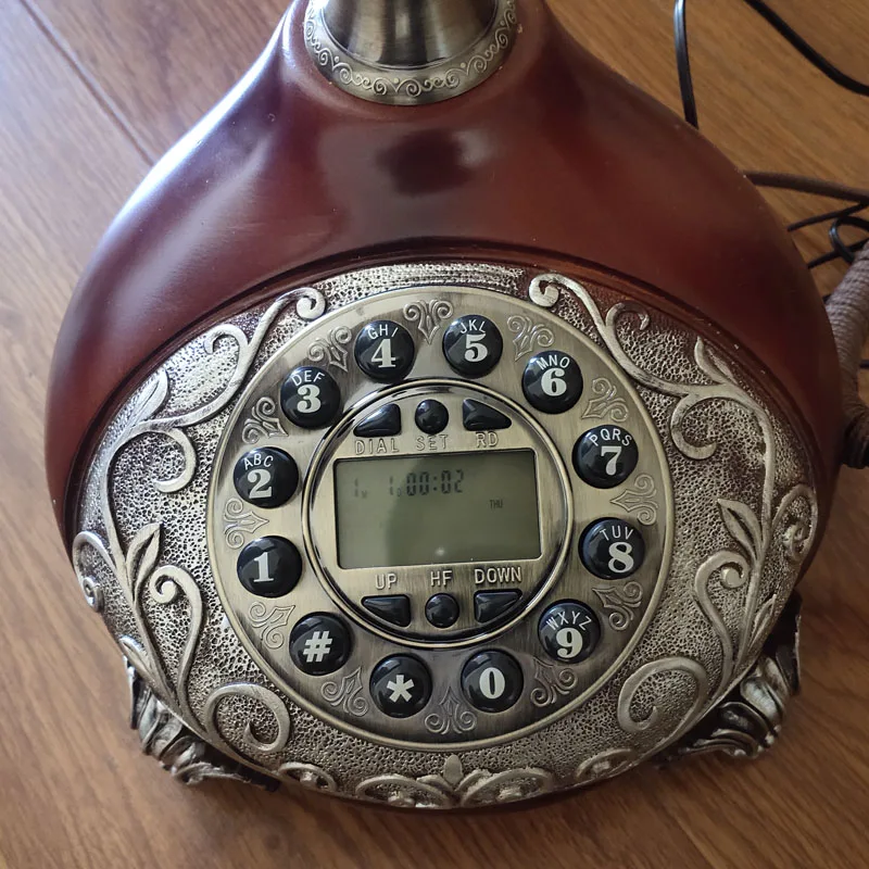 Retro Telephone European Style Imitation Vintage Telephone with FSK and DTMF Caller ID Landline Phone for Home Hotel Office bar