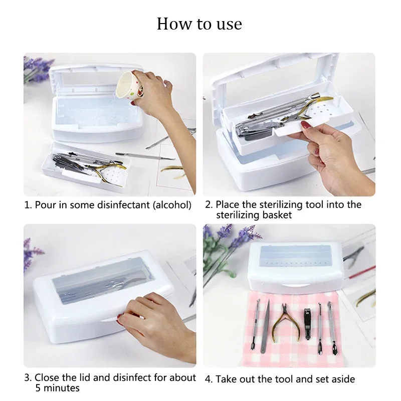 Plastic Sterilization Tray for Tweezers Eyelash Extensions Nail Art Manicure Equipment Storage Organizer Tool Box