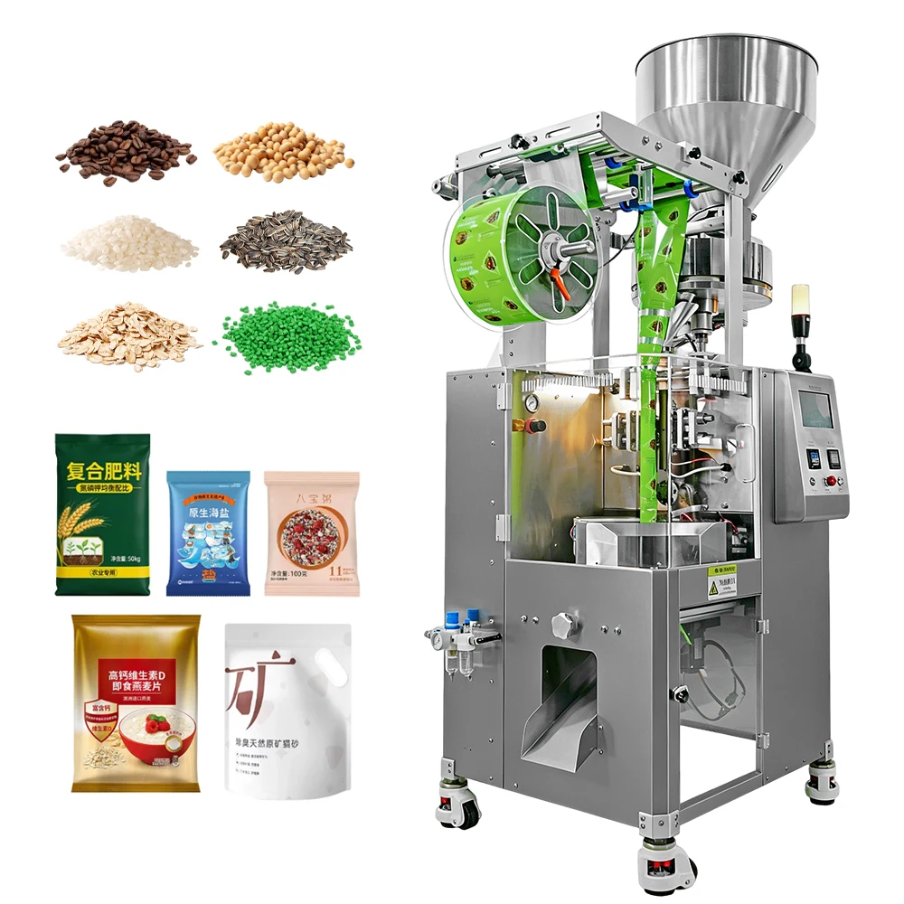 280 Automatic Small Bags Vertical Form Fill Seal Piramide Packaging Machinery Rice Oat Flake Soybean Sunflower Seed Grain Pellet
