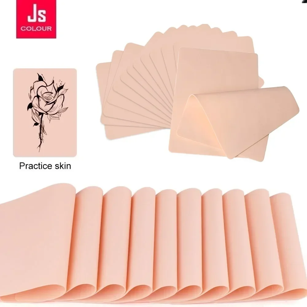 3/5/10/15PCS Tattoo Blank Practice Skin Eyebrow Paint Double Side Synthetic Leather Pink Tattoo Beginner Fake Skin Exercise Tool