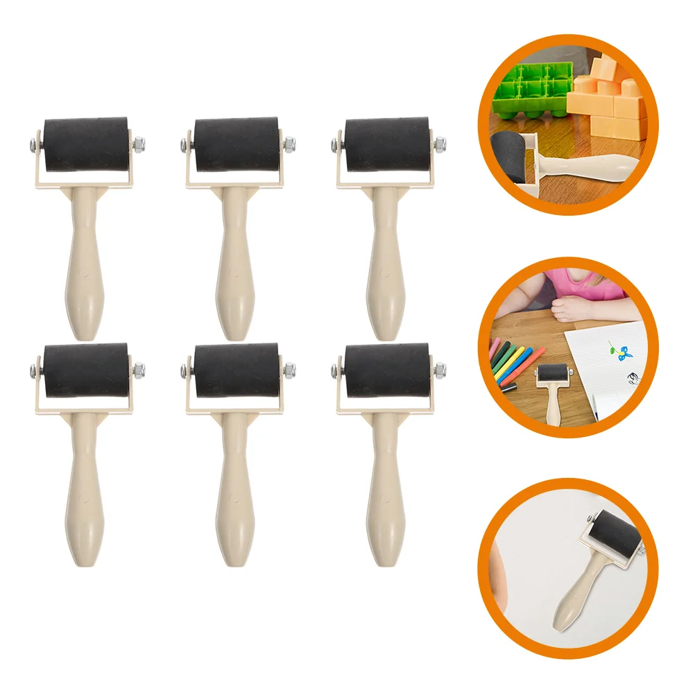 6 Pcs Printing Rollers Printmaking Tool Kit Painting Supplies Suite Ink White Out Tape