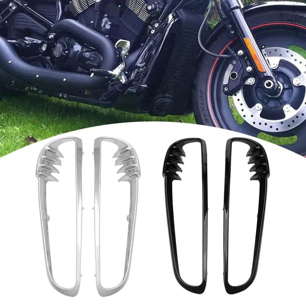 1Pair Front Radiator Trim Bezels Both Sides Trim For Harley-Davidson V-Rod/Vrsc 2002-2010 High Quality Abs Plastic Black/Chrome