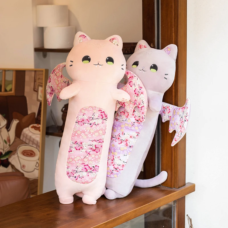 60/110cm Cute Soft Long Cat Plush Toys Stuffed Pause Office Nap Pillow Bed Sleep Home Decor Gift Doll for Boys And Girls