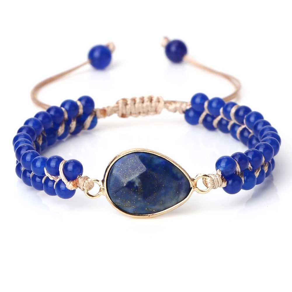 Bracelets de perles de guérison Lapis lazuli naturel pour hommes, breloques faites à la main, en pierre naturelle, bijoux de méditation de Yoga pour femmes