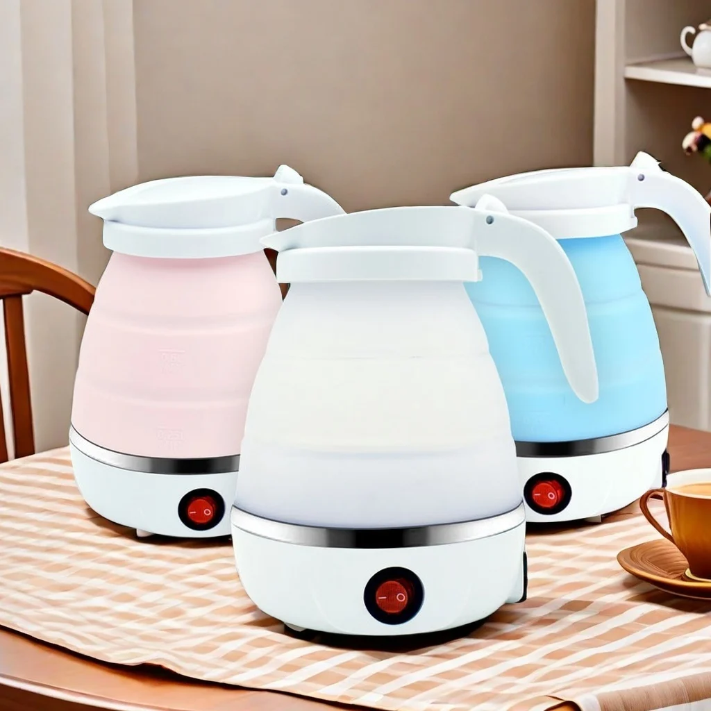 Mini Portable Foldable Electric Kettle 600ML Household Travel Kettle Kitchen Appliances Teapot High Temperature Boiling Water