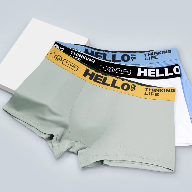 

Men's Ice Silk Underwear, Boys' Sports Boxer Shorts, Breathable Summer Thin Trendy Large Size Pants