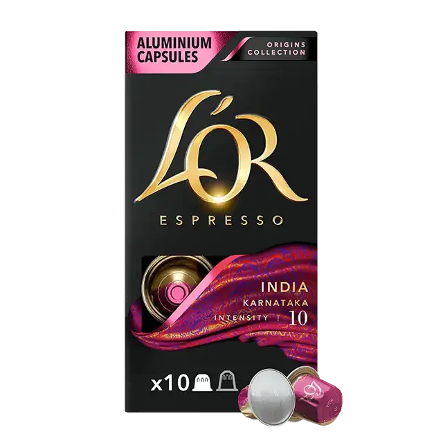 Pack de 5 - L'Or Espresso Café India Intensidad 10  5 cajas x 10 cápsulas (50 cápsulas) compatible con Nespresso