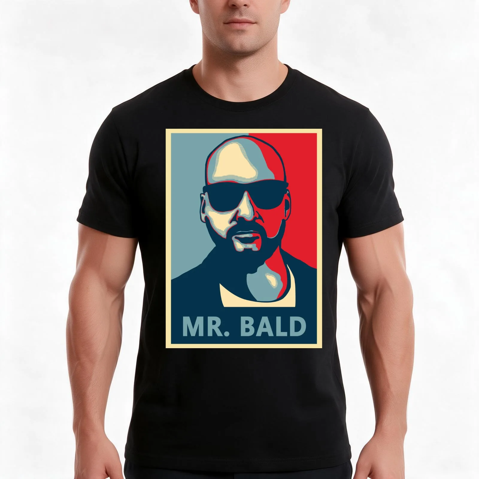 Mr Bald Portrait, Bald And Bankrupt T-Shirt, Summer Casual Cotton Tee, Oversized Streetwear Tops, Vintage Graphic Print