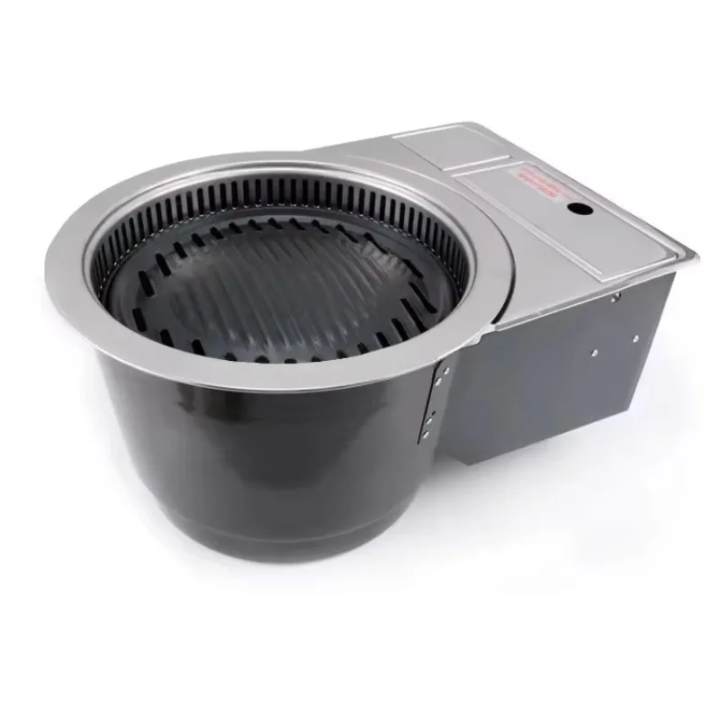 Professional non-smoking stainless steel two-in-one gas charcoal barbecue stove for commercial restaurants level