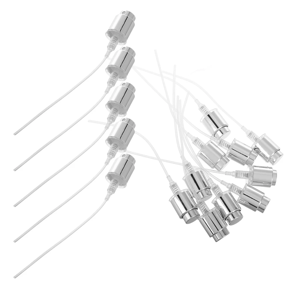 

15 Pcs Perfume Bottle Accessories Pump Replacement Press Head Silver Plastic Spray Nozzle