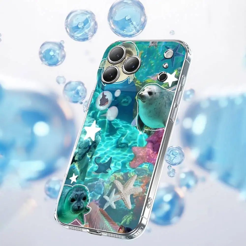 Seal Seals Collage Phone Case For iPhone 17,16,15,14,13,12,11,Plus,Pro,Max,Plus,E,Air,Mini Transparent Cover