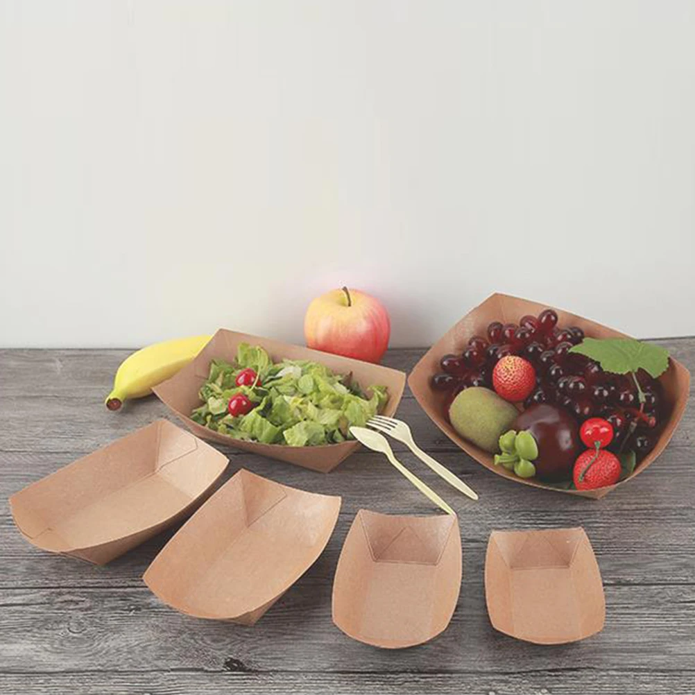 

100 шт. коробка из крафт-бумаги герметичная микроволновая печь безопасная коробка для обеда, салата на вынос для вечеринок, закусок, картонная коробка
