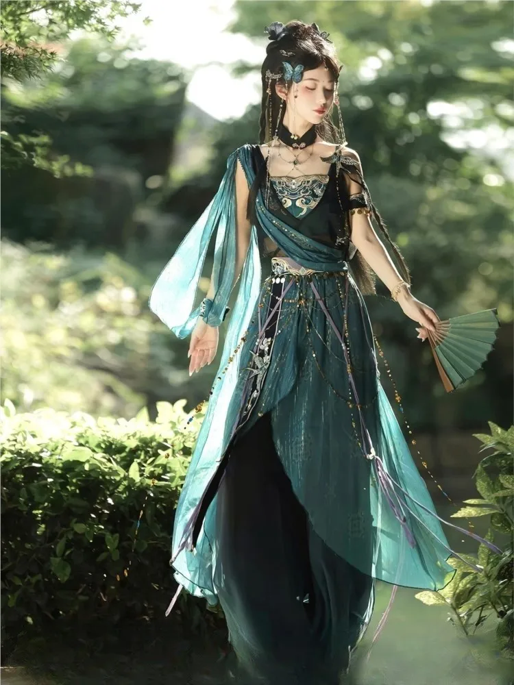 

Exotic style pants set lantern ethnic ancient costume