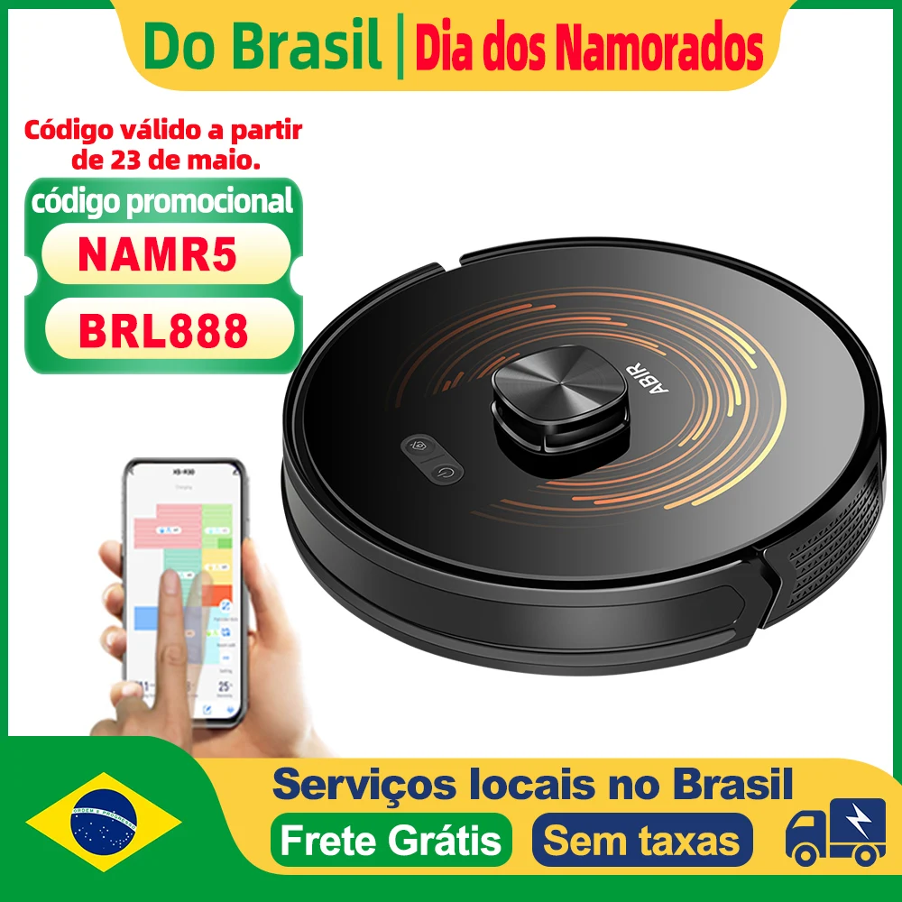 (Código: BRL888)Aspirador Robô ABIR X9, Navegação a Laser, Sucção 6500Pa, Mapeamento Multiníveis, Lâmpada UV Dupla, Controle Inteligente de Áreas, Tecnologia Auto Carpet Boost, Versão Atualizada do X8,Bivolt