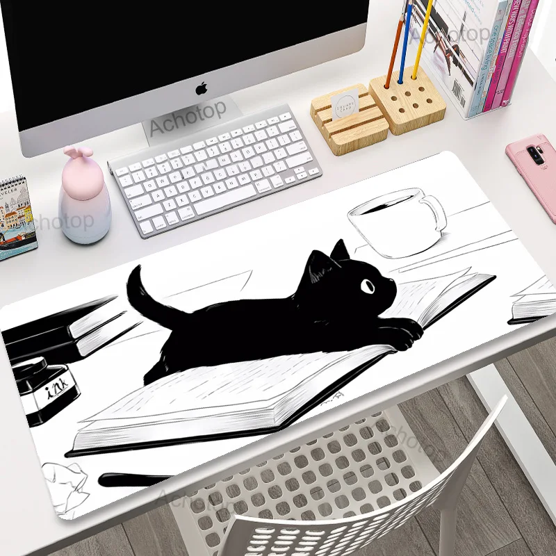 

Black Cat Gaming MousePad XXL Large Mouse Pad Computer Mause Mat 100x50cm Rubber Gamer Desk Carpet PC Desk Mat Keyboard Pad Rugs