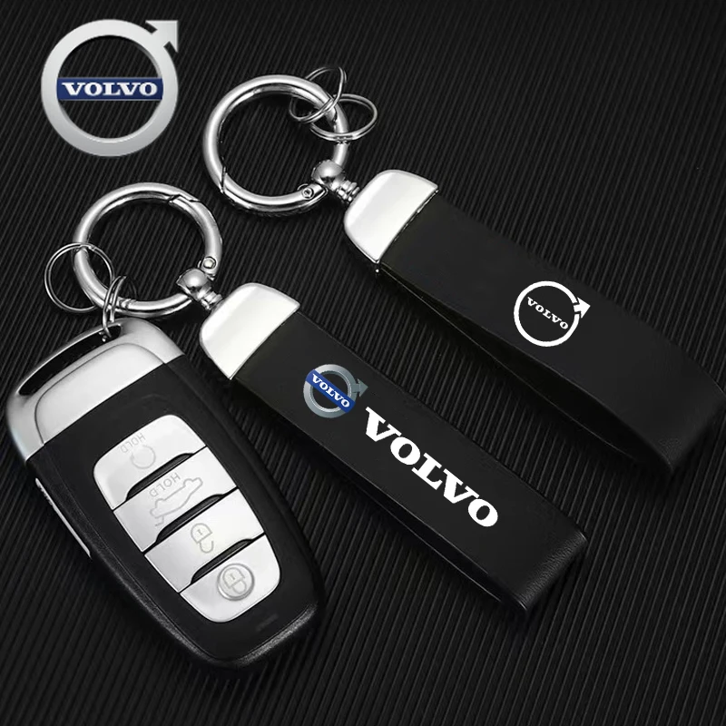 

For Volvo Leather Car Logo Key Chain Keyring Auto Interiors Accessories For Volvo Rdesign V60 V40 XC90 S60 C30 XC60 V50 V70 S90