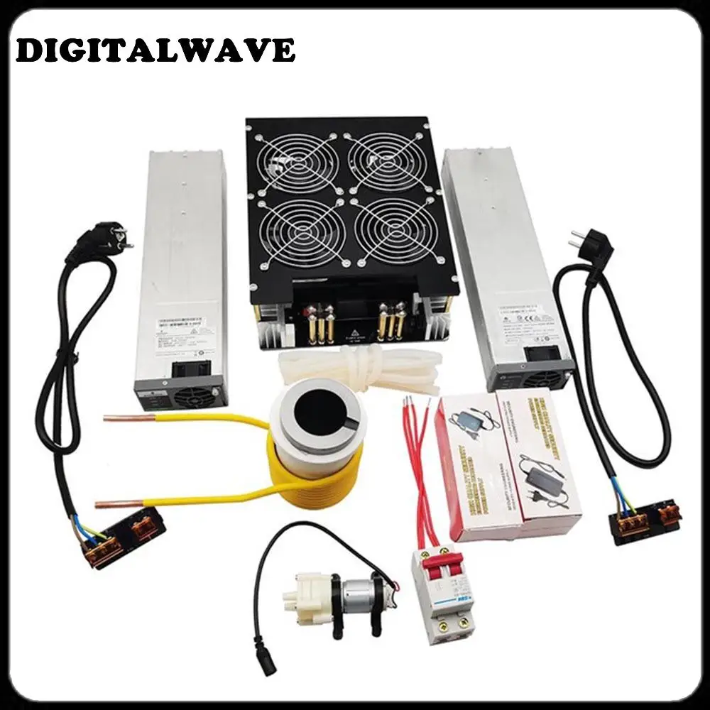 5000W ZVS Induction Heater Induction Heating PCB Board Heating Machine + Coil+Pump+ crucible+power supply