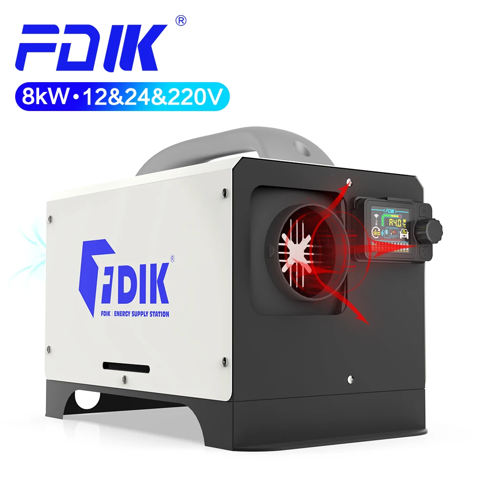 FDIK Air Heater 8KW Diesel Heater 12V 24V 220V Universal With Bluetooth And LCD Switch All In One Heater For Car Penguin Heater