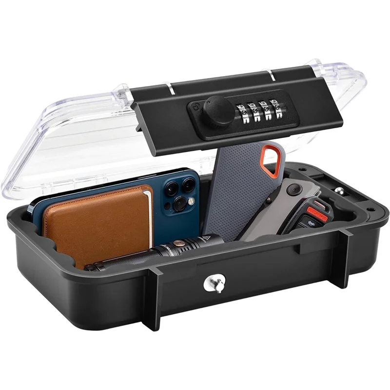 A29F-Lock-Box, Telefon-Lock-Box, Sicherheitsschloss-Box, transparenter wasserdichter Reise-Safe für den Außenbereich, Passwort-Strandbox