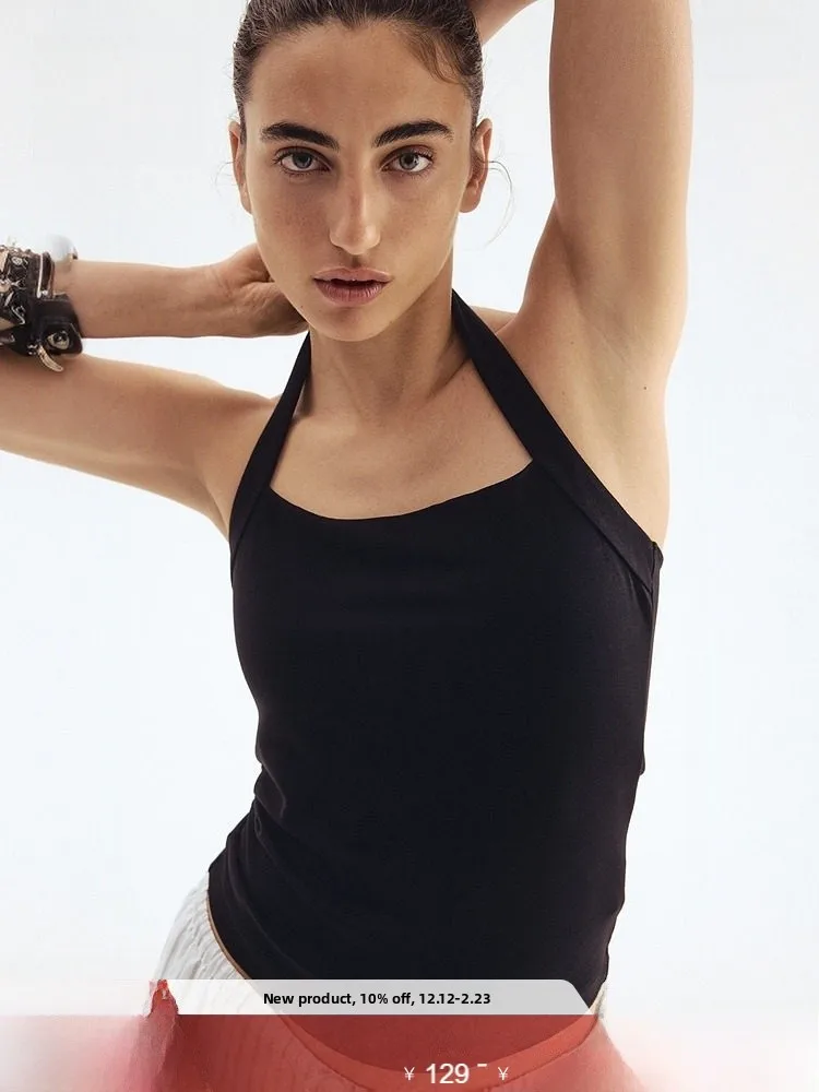 

H&M Women's Slim Fit Casual Comfortable Faionable Vest 293336 Faionable Versatile Straight Cut Summer Regular Length