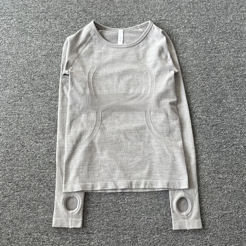 Thumb Holes Training Long Sleeve Shirts Women Solid Color O-Neck Workout Sports Tops Woman Thin Stretch Push Up Fitness T-Shirts