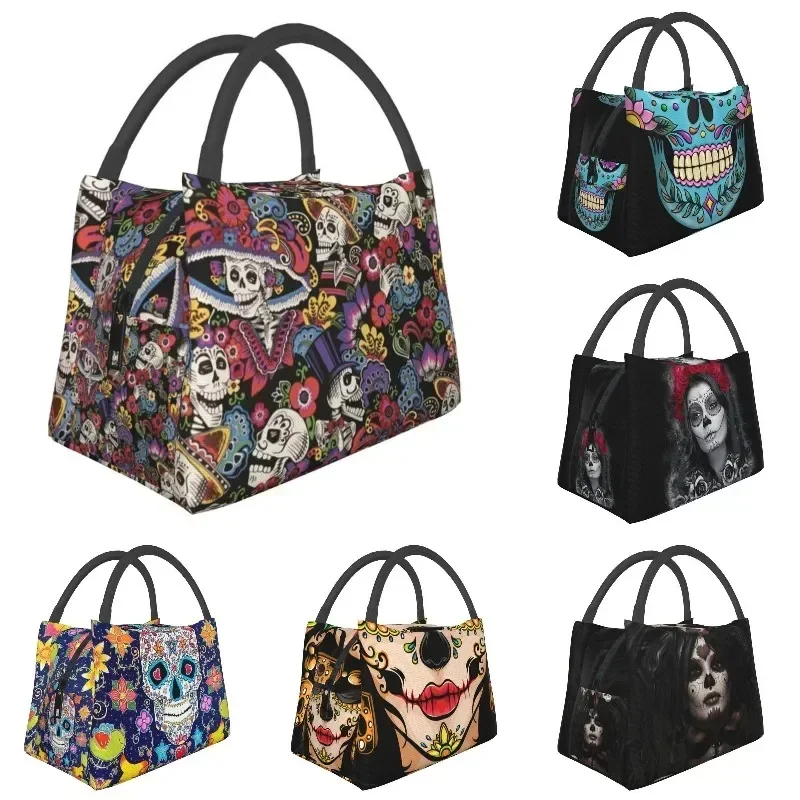 

Catrina Insulated Lunch Bags for Women Portable Terror Gothic Cooler Thermal Bento Box Office Picnic Travel