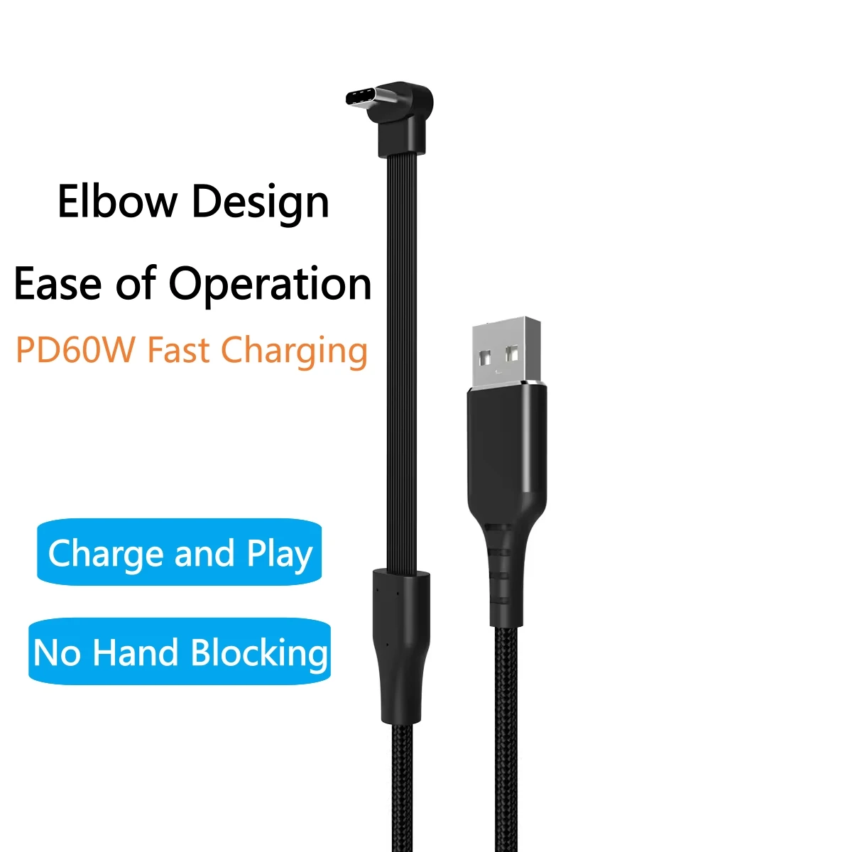 cabo-usb-a-para-usb-c-pd-60w-carga-rapida-design-fino-flexivel-fpc-Angulo-reto-cabos-de-dados-de-carregamento-rapido-plano-para-samsung-iphone