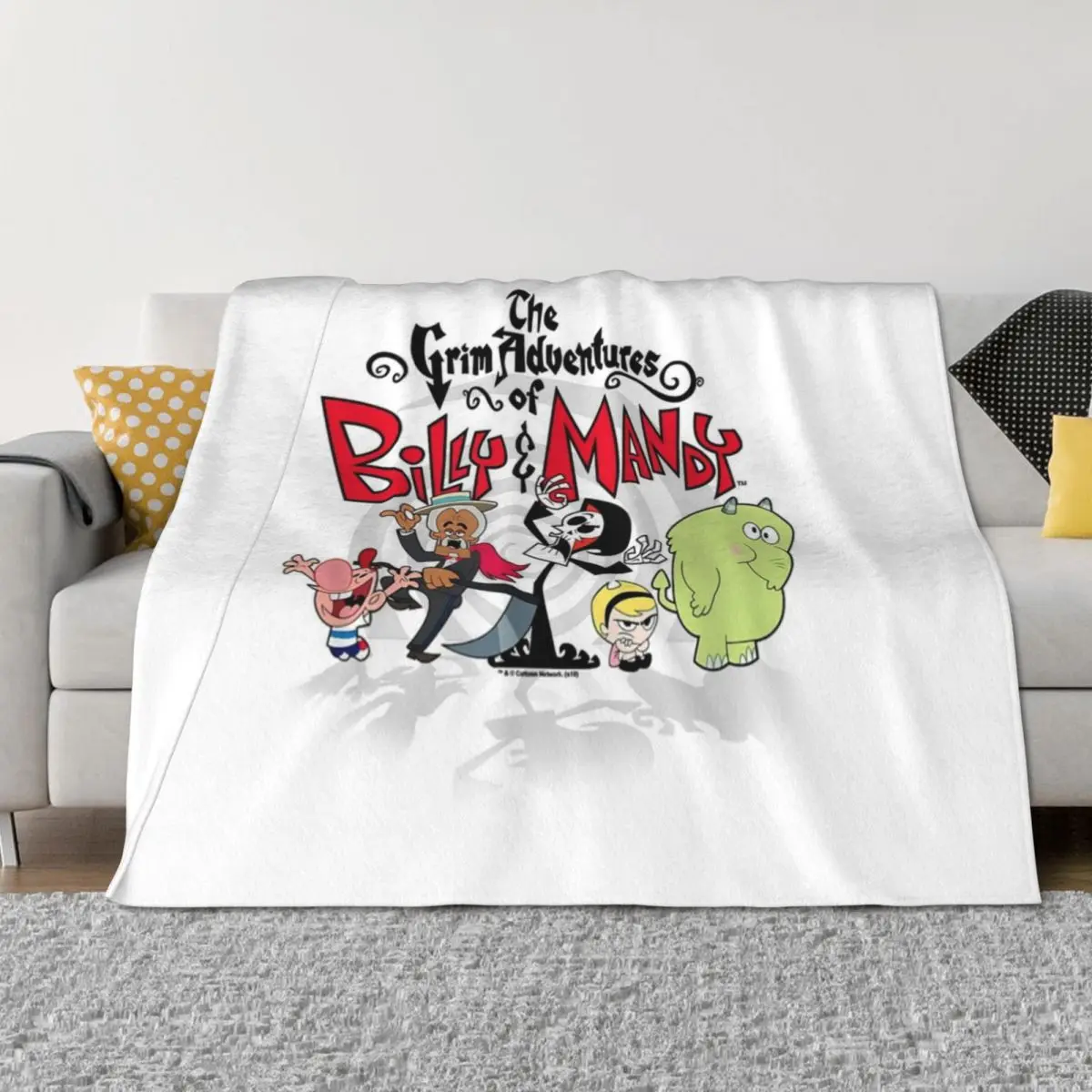 

The Grim Adventures Of Billy & Mandy Group Shot T Throw Blanket blankets and throws Travel Plaid on the sofa Flannel Blankets