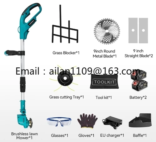 High Quality Brushless Cordless Lawn Mower Makita with 9 Circular Saw Blade 388vf Battery Electric Mover for Grass Cutting