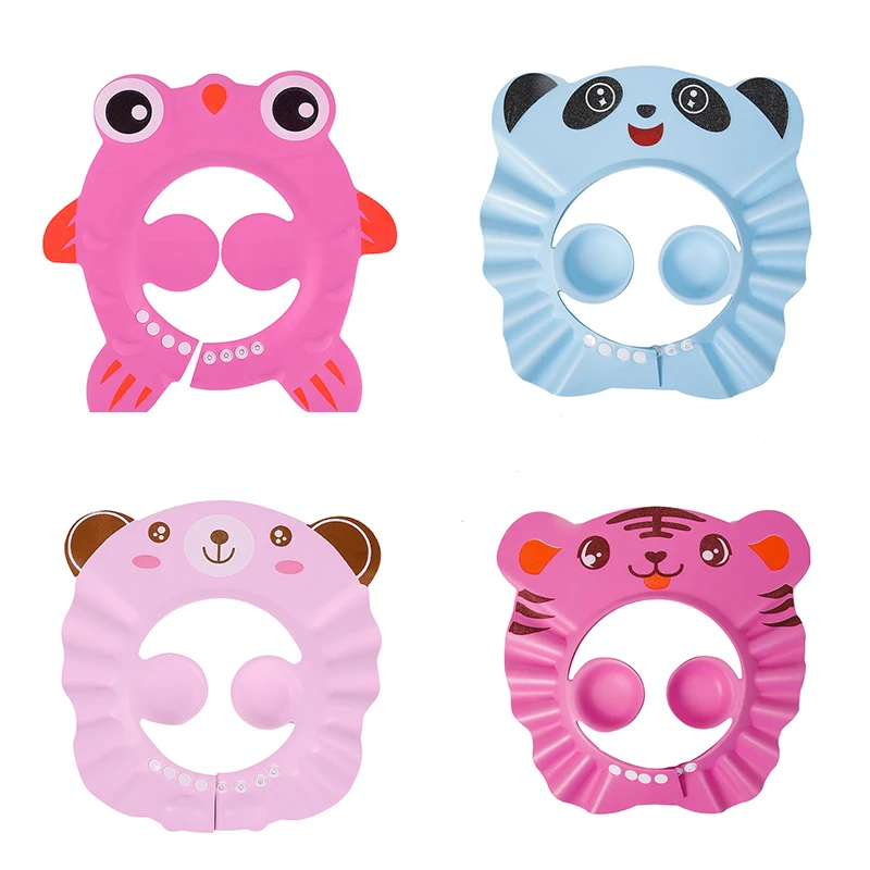 

Регулируемая детская шапочка для шампуня с героями мультфильмов, водонепроницаемая защита от брызг, козырек для ванны, прочная защита для мытья волос младенцев для душа