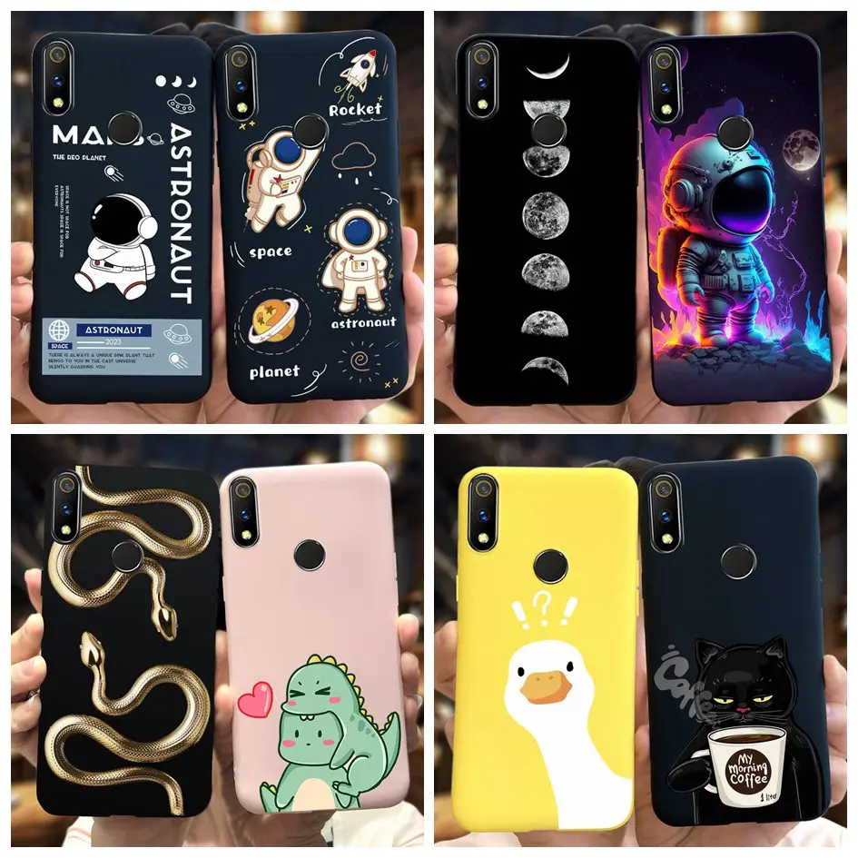 Для OPPO Realme 3 Pro Чехол RMX1851 симпатичный астронавт Утка Силиконовый защитный бампер для Realme 3 3i RMX1825 RMX1821 RMX1827 чехол