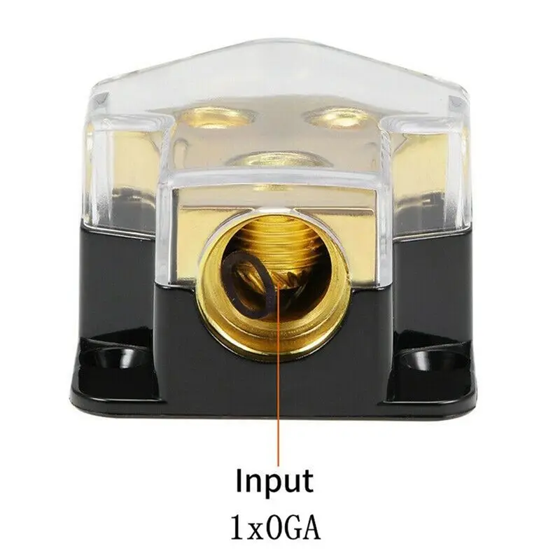 【HOT A71T】 12V Power Distribution Block Car Audio Splitter 2 Way 0/2/4 Gauge in 4/6/8 Gauge Out Ground Distribution Block Amp