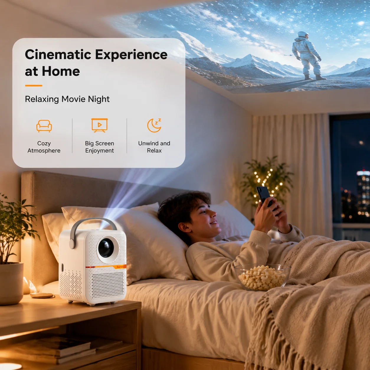 LINGLAN P10 Smart LED Projecto - Smart Home Video ulasan dan harga