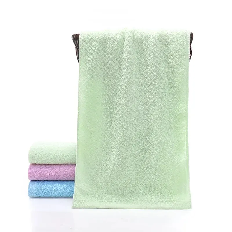 2pcs Cotton Towel Rhombus Plain Colour Towel Quick Absorbent Soft Quick Dry Face Towel Bathroom Hotel Travel Supply