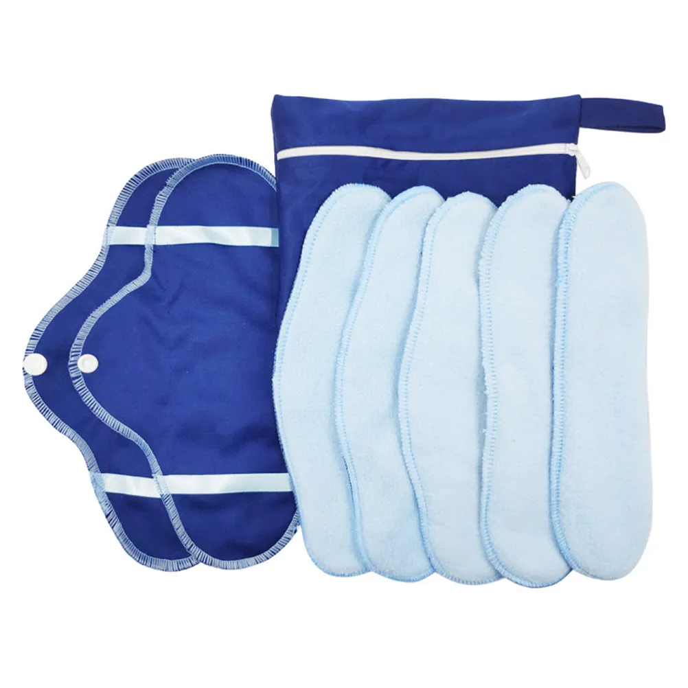 

8Pcs Washable Cloth Sanitary Towels Reusable Menstrual Pads for Women Period Puerperal Comfortable Absorbent Travel Friendly