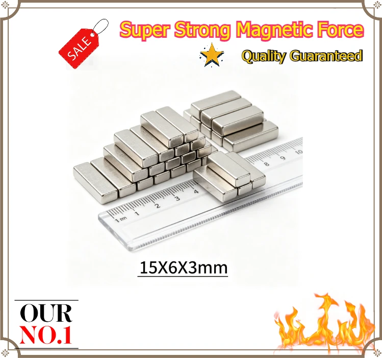 Super Strong 15x6x3mm Neodymium Magnet Rectangular Block NdFeB Permanent Magnet For DIY Handmade Arts And Crafts
