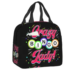 Custom Lucky Game Crazy Bingo Lady Gambling Player Insulated Lunch Bags for Women Portable Cooler Thermal Food Lunch Box School
