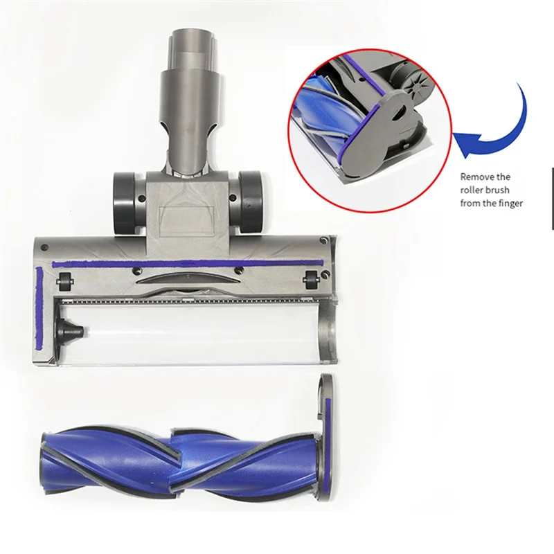 ABUS-クリーナーヘッド毛ローラーブラシダイソン V7 V8 V10 V11 V15 コードレス真空アタッチメントダスト LED ライト付き
