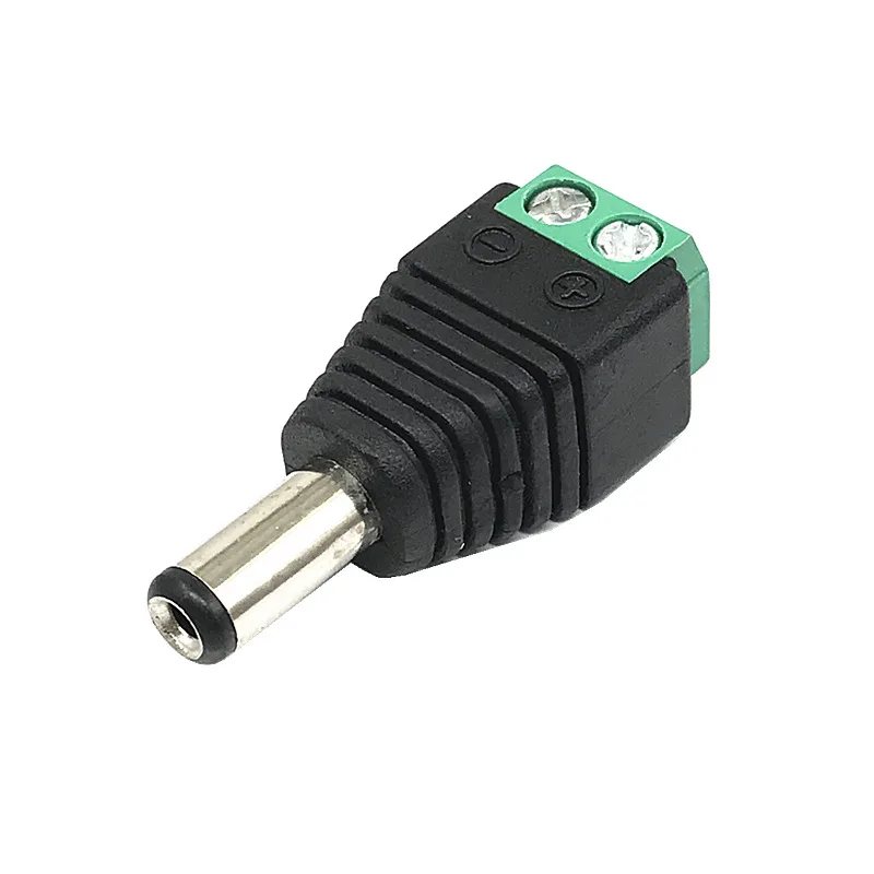 10pcs 5525 welding free DC head DC plug with screw fixed green terminal universal male and female connector 5.5 2.5mm
