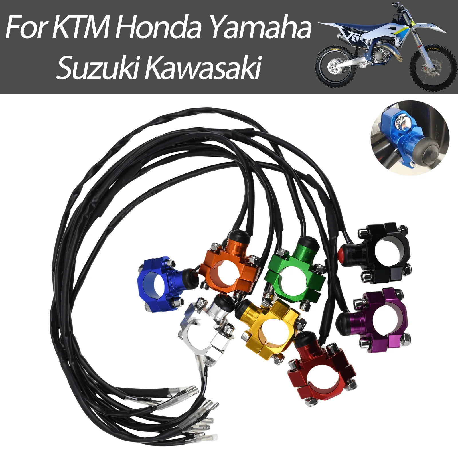 Durable Waterproof Start Stop Kill Switch With Adjustable Rotatable Clamp Fit Yamaha YZF WRF Honda CRF KTM EXC XCF SX Motocross