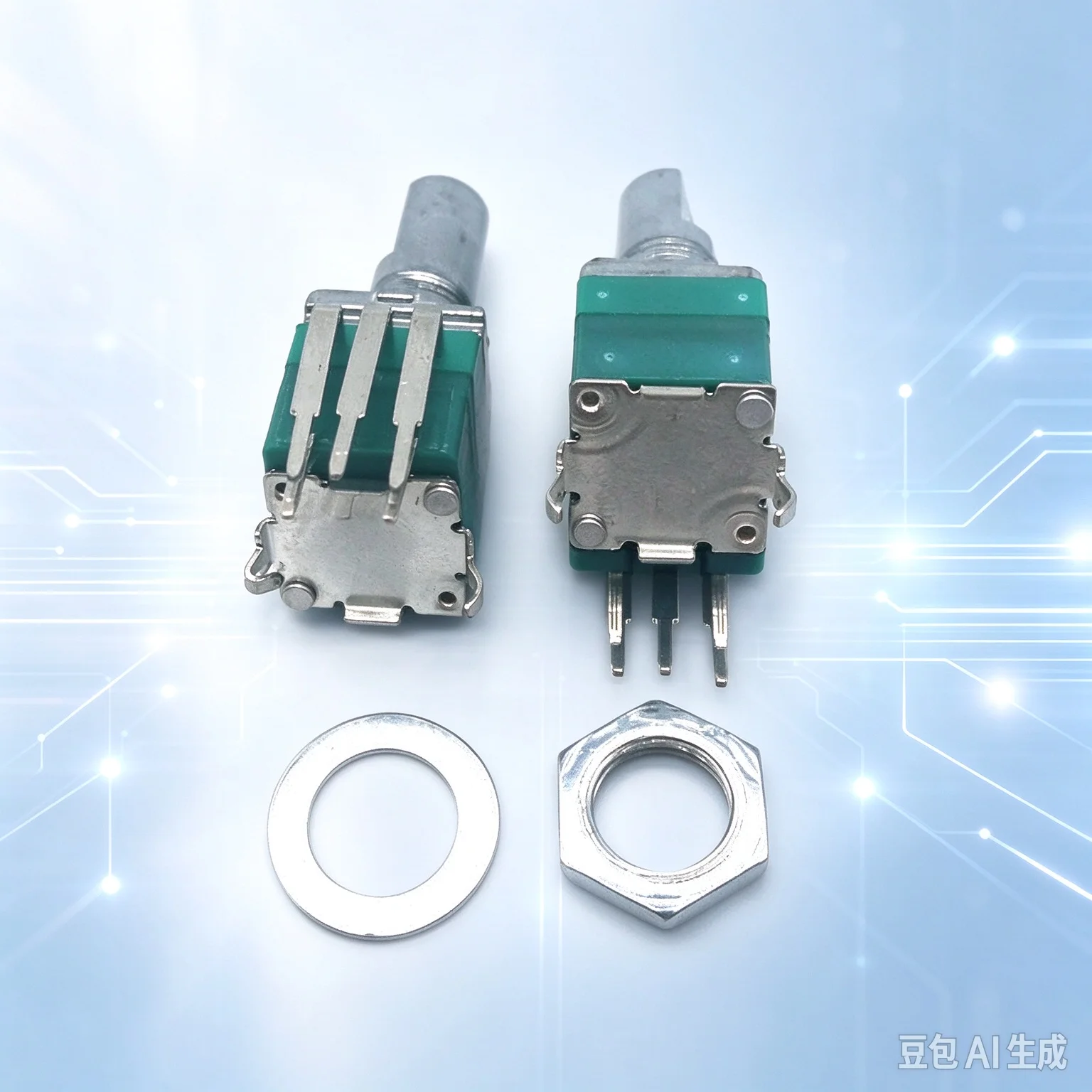 30pcs Vertical Half-Shaft 097 Single Gang Potentiometer B10K 50K 100K B500K with Switch for Volume Control