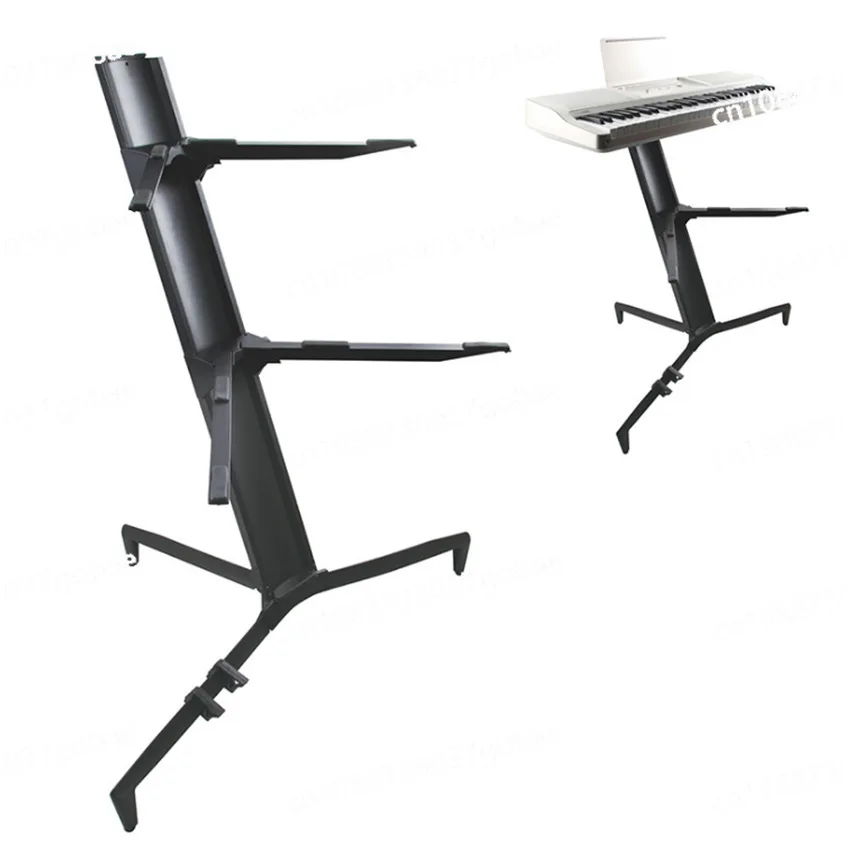 Double-layer electronic organ stand Heavy-duty aluminum alloy synthesizer Floor-to-ceiling shelf Keyboard musicalinstrumentstand