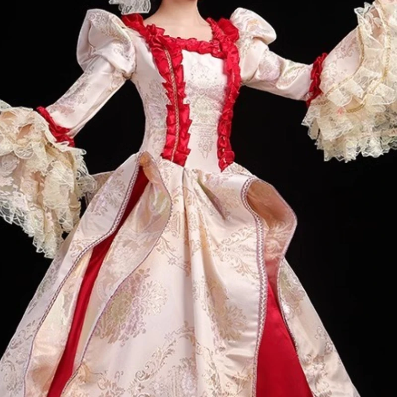 유럽 ​​법원 의상 개선 된 무대 복고풍 드레스 사진 Catwalk 파티 볼 드레스 여성 Toutes Les Robes Longues Élégantes Soiree