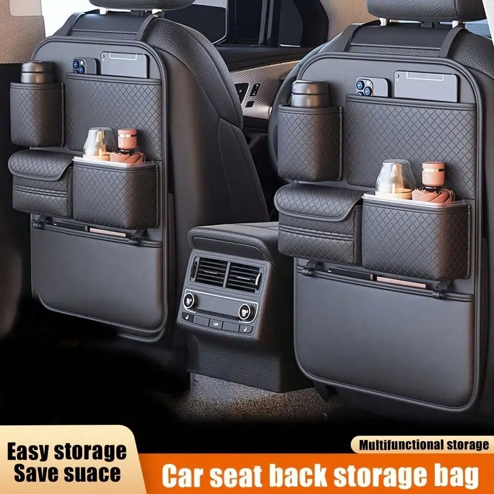

Universal waterproof backseat organizer with handy storage pockets. Protects seat back from dirt and scratches, handy storage space ideal for road travel use.