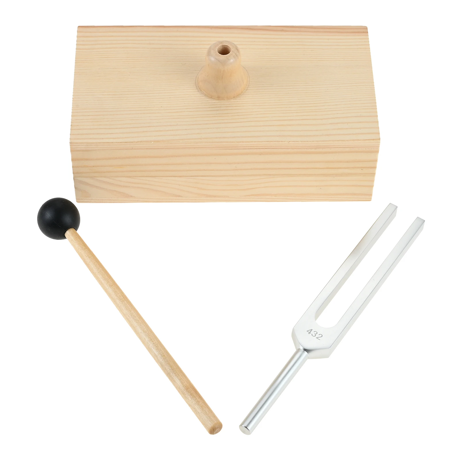 432 Hz Aluminum Alloy Tuning Fork Resonance Box Wooden Speaker Kit Music Teaching Hearing Test Meditation Yoga Sound Healing