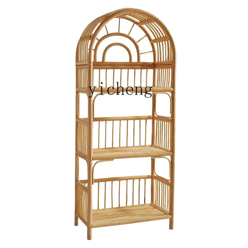 ZZ B & B رف الكتب جنوب شرق آسيا الروطان الفن الطابق الجرف تخزين الرف