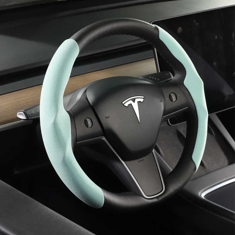 Tesla steering wheel cover model Y/3 carbon fiber ultra-thin sweat-absorbing special steering wheel 2023 car and accessories